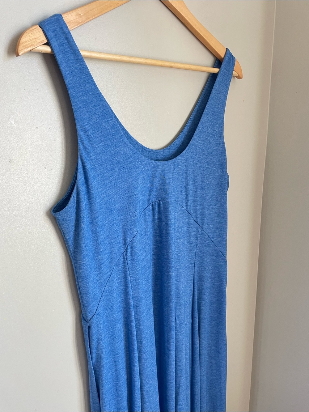 Halara U Neck Backless Split Flowy Maxi Casual Tank Dress Blue Size M Vacation - Picture 3 of 7